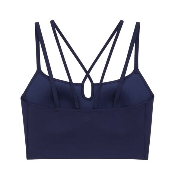 Aerie Offline Real Me Hold Up! Keyhole Sports Bra Size Medium Navy Blue Strappy - Picture 2 of 11